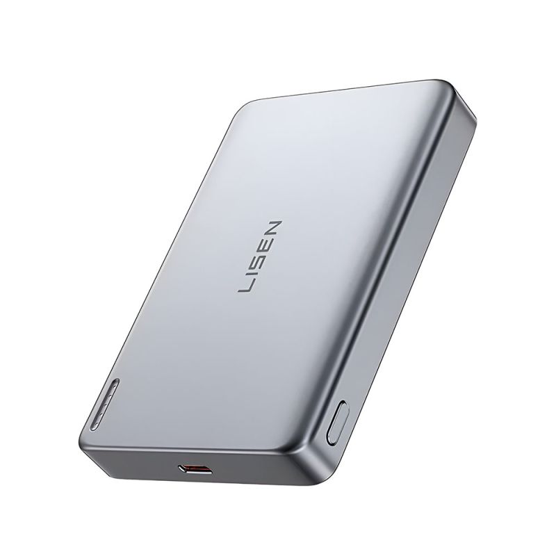 Power Bank pentru Telefon, Slim Design, 10000mAh, Qi2 27W - Lisen L601 Pro (YL0325100009) - Gray