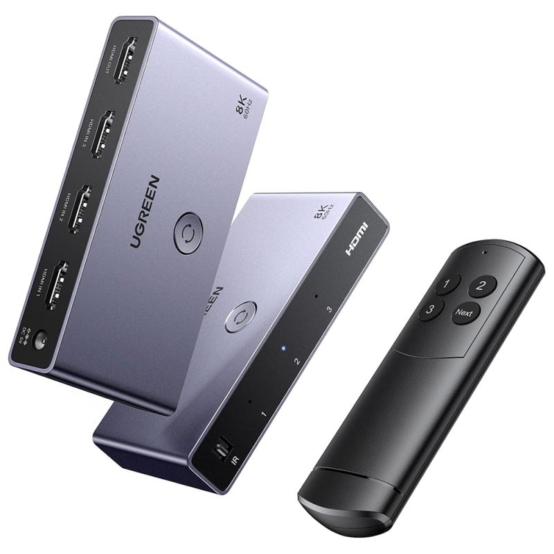 Switch, 3in1, 4x HDMI, 8K@60Hz - Ugreen CM624 (15604) - Gray