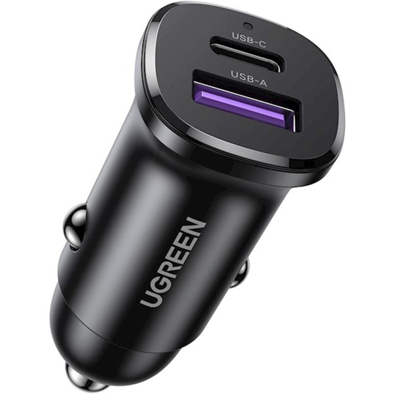 Incarcator pentru Masina, USB, Type-C, 30W, LED Light, - Ugreen ED018 (25845) - Black
