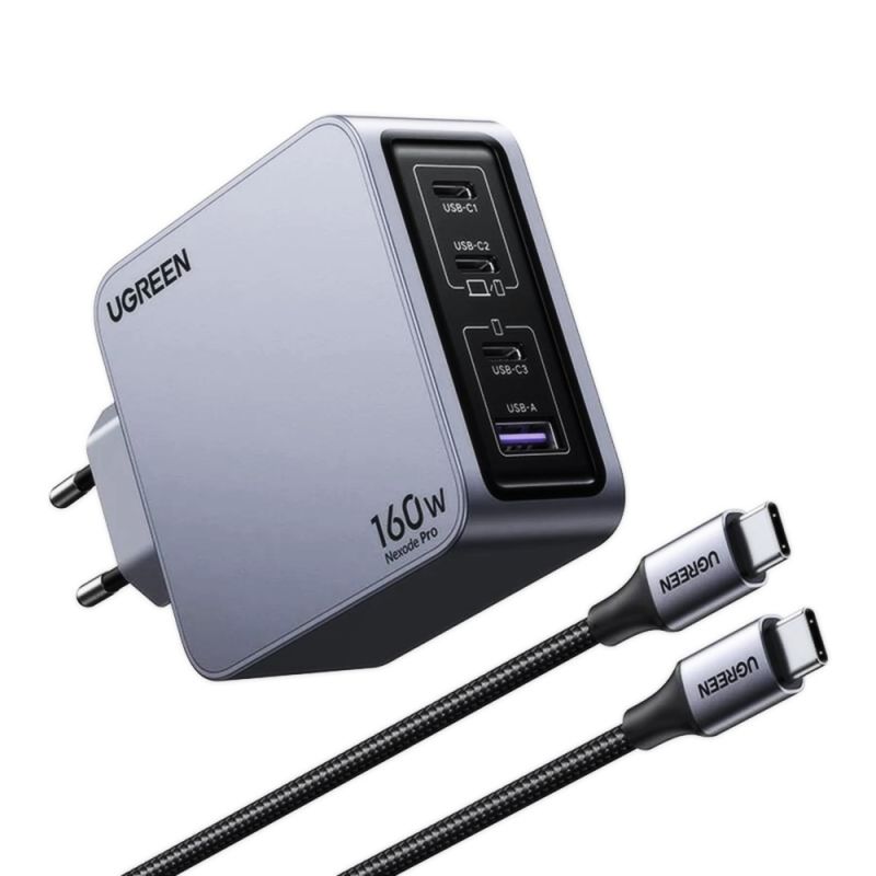 Incarcator USB, Type-C, GaN, 160W, 3A, Cablu Inclus, 1.5m - Ugreen Nexode Pro X763 (25877) - Grey