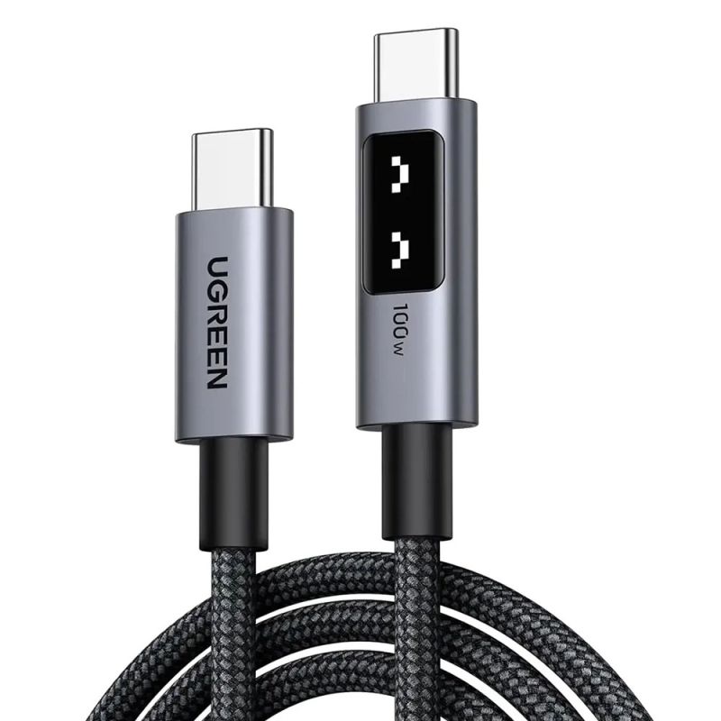 Cablu de Date USB-C la USB-C, 5A, 100W, 3m - Ugreen L509 (35513) - Space Gray