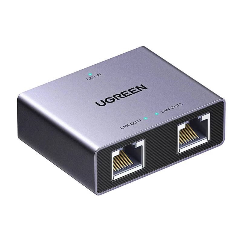 Adaptor Ethernet, 2in1, 1000Mbps, Aluminum Alloy - Ugreen NW301 (45311) - Grey