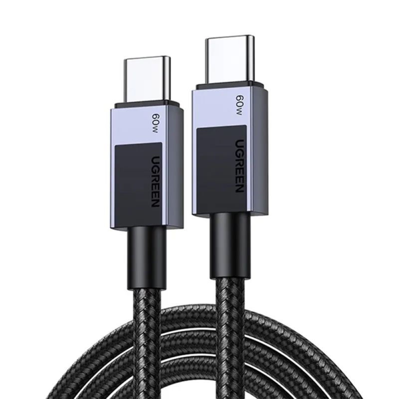 Cablu de Date USB-C la USB-C, 3A, 60W, 1m - Ugreen L524 (55765) - Space Gray