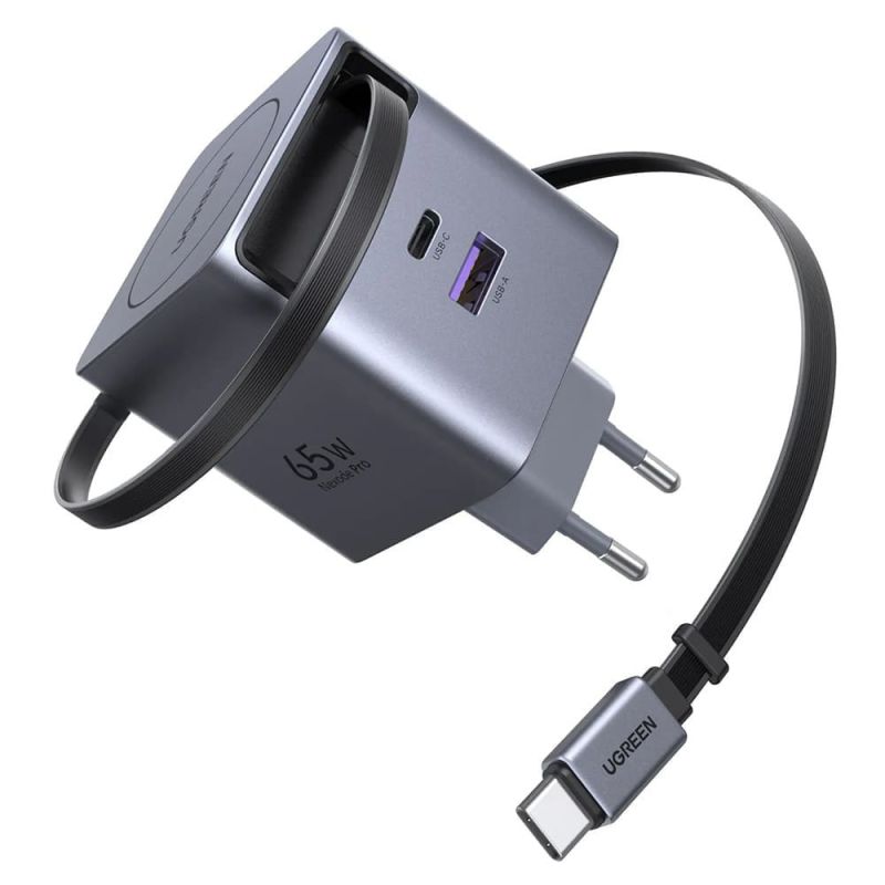 Incarcator USB, 2x Type-C, Fast Charging, GaN, 65W - Ugreen X615 (65825) - Space Grey