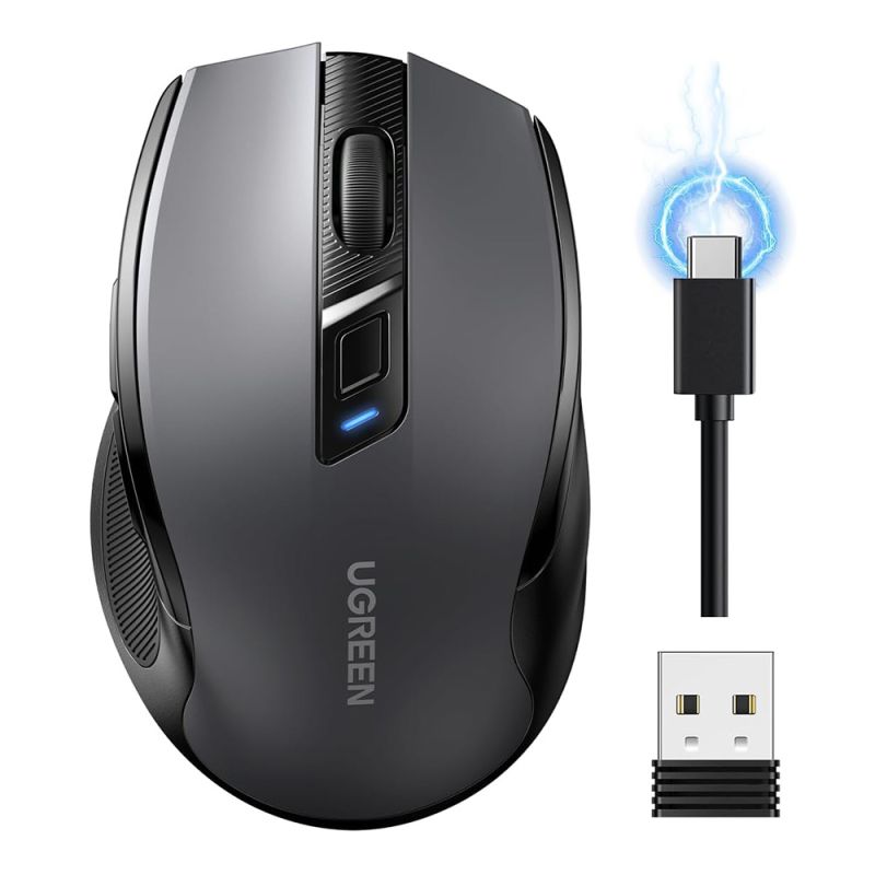 Mouse fara Fir, 2.4Ghz, Bluetooth, Ergonomic - Ugreen MU006S (85082) - Grey