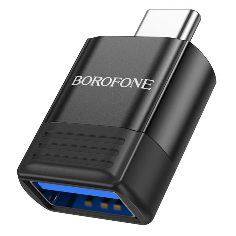 Adaptor, USB-C la USB-A, OTG, Incarcare & Transfer de Date, Plug&Play, 4A - Borofone (BV18) - Black
