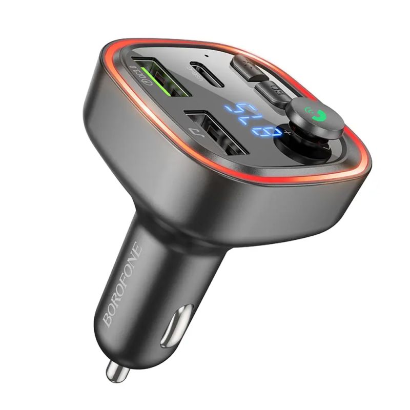Modulator pentru Masina BT5.0, 2x USB, Type-C, QC3.0, 18W, U-Disk - Borofone Broad (BC48) - Black