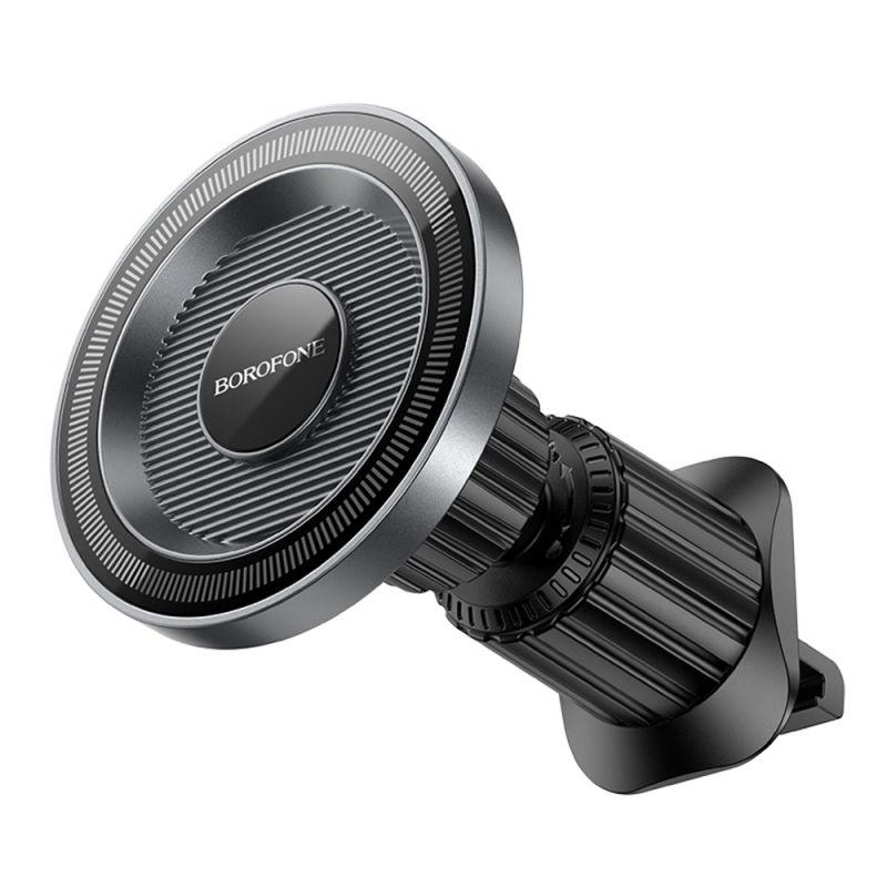 Suport de Telefon Magnetic pentru Masina cu Prindere in Grila de Ventilatie, 4.5–7 inch - Borofone Profit (BH122) - Black / Gray