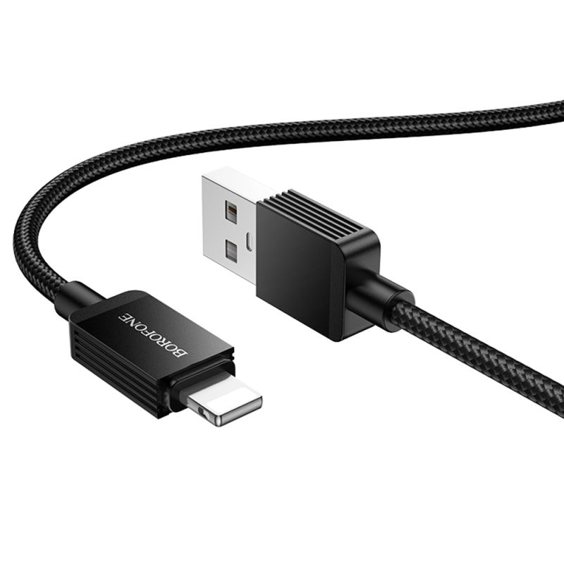 Cablu de Alimentare, USB la iP, 2.4A, 1m - Borofone Placer (BX120) - Black