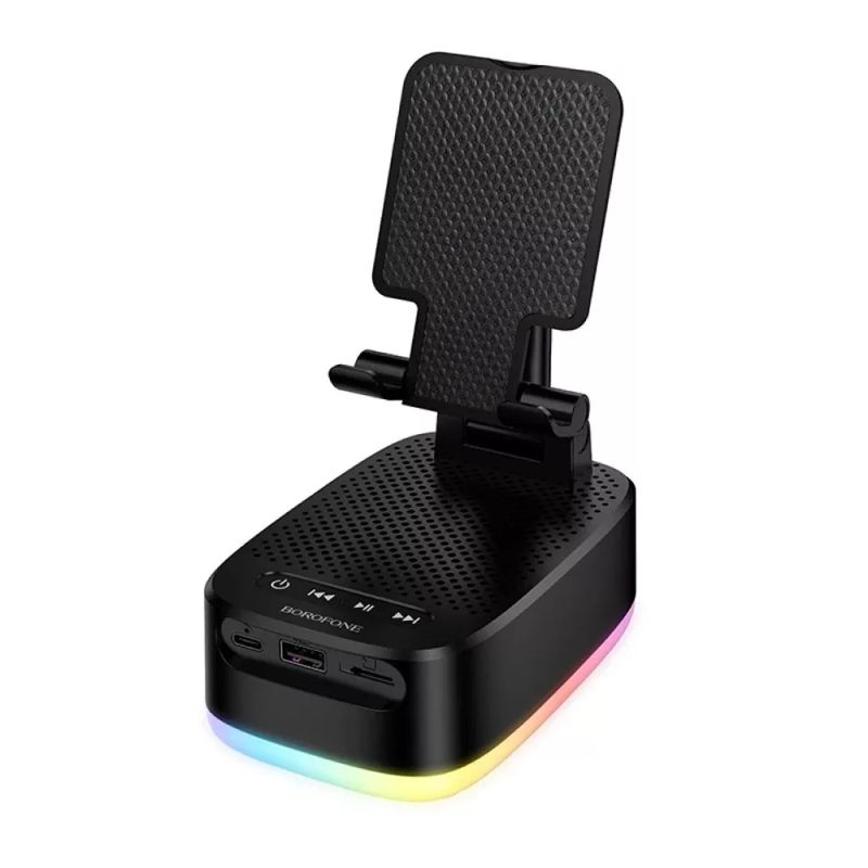 Boxa 3in1, Suport Telefon + Power Bank, 5W, BT6.0, TWS, 1500mAh - Borofone Marea (BR200) - Black