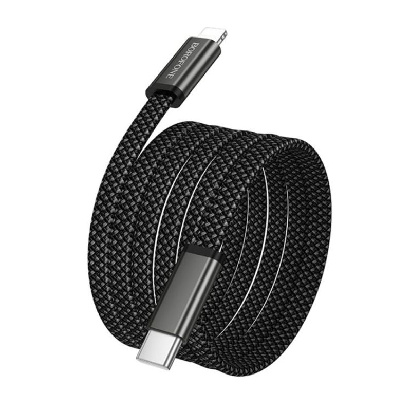 Cablu, USB-C la Lightning, 30W, 1m - Borofone Peace (BX124) - Black