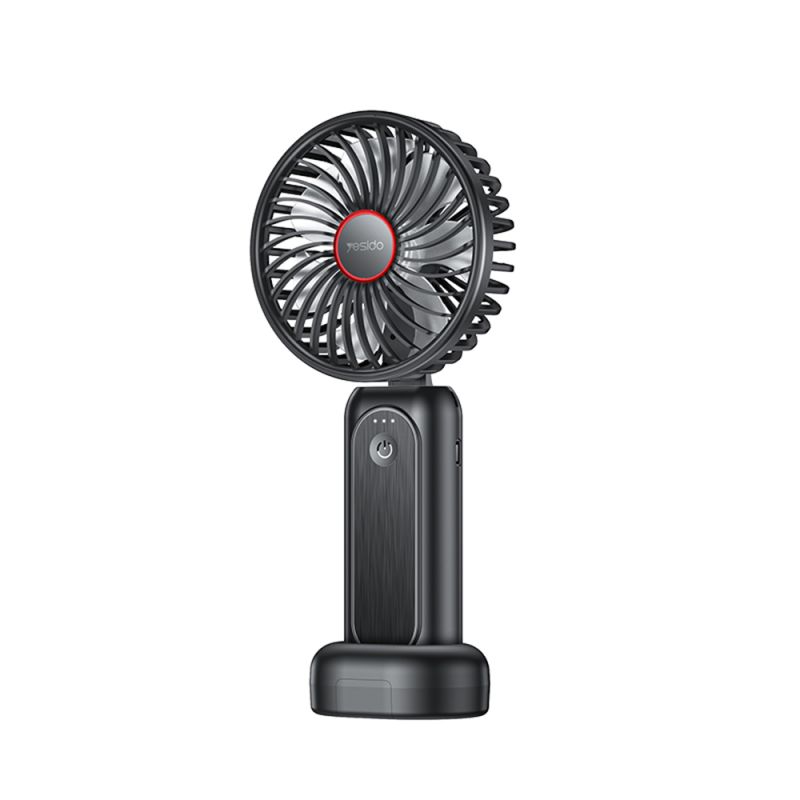 Ventilator de Mana Multifunctional, Baterie Externa, Suport, 4000mAh - Yesido YF10 - Black