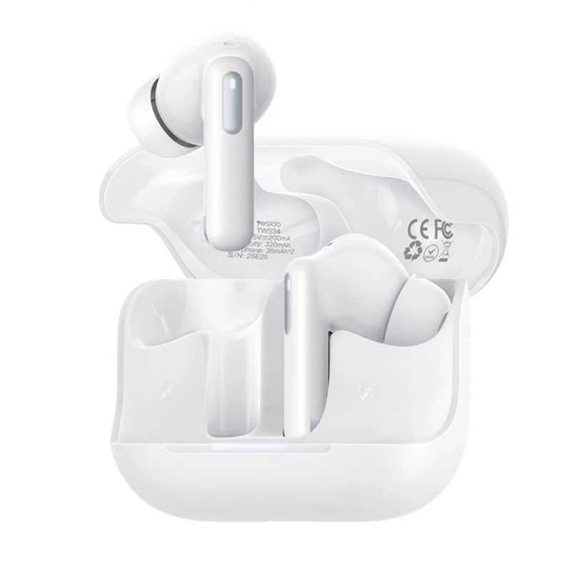 Casti Bluetooth, Wireless, In-ear, 320mAh, Noise Cancelling - Yesido (TWS34) - White