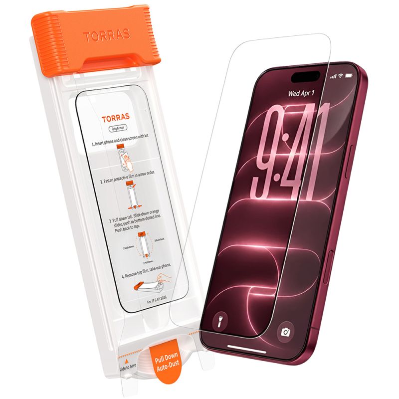 Folie pentru iPhone 18 Pro / iPhone 17 Pro - Torras OrigArmor AR Screen Protector - Clear