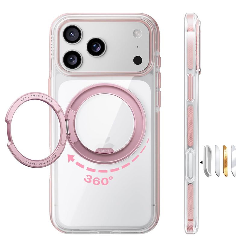 Husa pentru iPhone 18 Pro / iPhone 17 Pro - Torras Ostand O3 Light - Pink