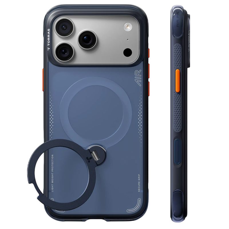 Husa pentru iPhone 18 Pro Max / iPhone 17 Pro Max - Torras Ostand Q3 Air Series - Deep Blue