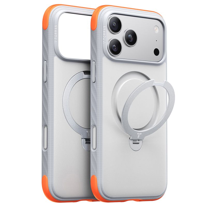 Husa pentru iPhone 18 Pro Max / iPhone 17 Pro Max - Torras Ostand Q3 Rugged - Sunrise White