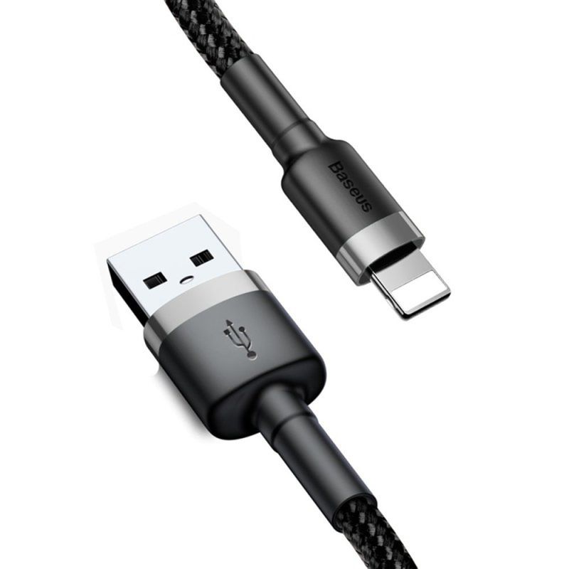 Cablu USB la Lightning, 2.4A, 480Mbps, 50cm - Baseus Cafule (CALKLF-AG1) - Grey