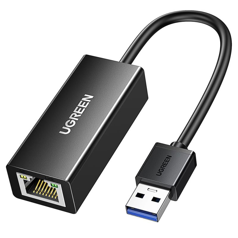 Adaptor pentru Internet, USB la RJ45, 1000Mbps, 10cm - Ugreen CR111 (20256) - Black