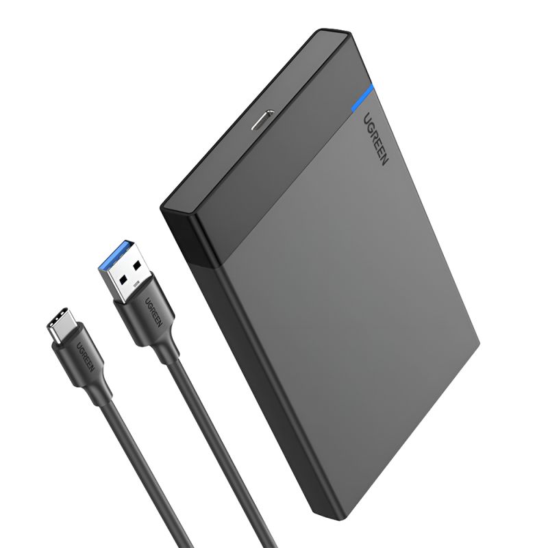 Carcasa HDD/SDD, SATA III, 6Gbps + Cablu USB la Type-C - Ugreen US221 (50743) - Black