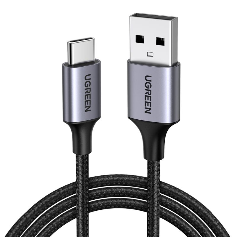 Cablu de Date USB la Type-C, PD18W, 3A, 480Mbps, QC3.0, 1m - Ugreen US288 (60126) - Space Gray