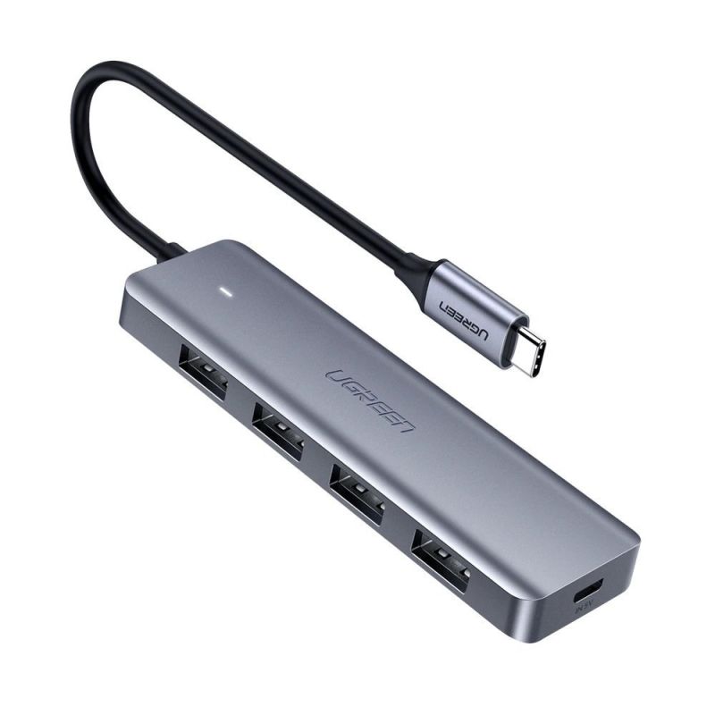 Hub Type-C la 4xUSB 3.0, Micro-USB, 5Gbps - Ugreen CM219 (70336) - Gray