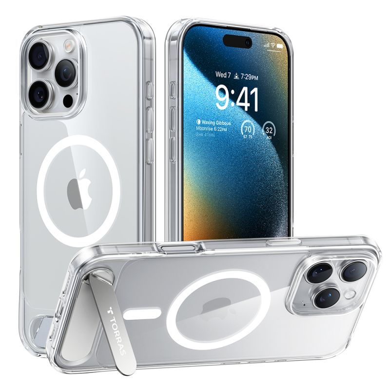 Husa pentru iPhone 16 Pro - Torras Pstand MagSafe - Clear