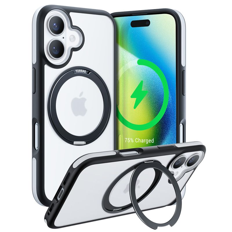 Husa pentru iPhone 16 - Torras Ostand R Fusion MagSafe Series - Black