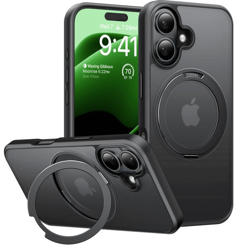 Husa pentru iPhone 16 Plus - Torras Ostand Pro MagSafe Series - Black