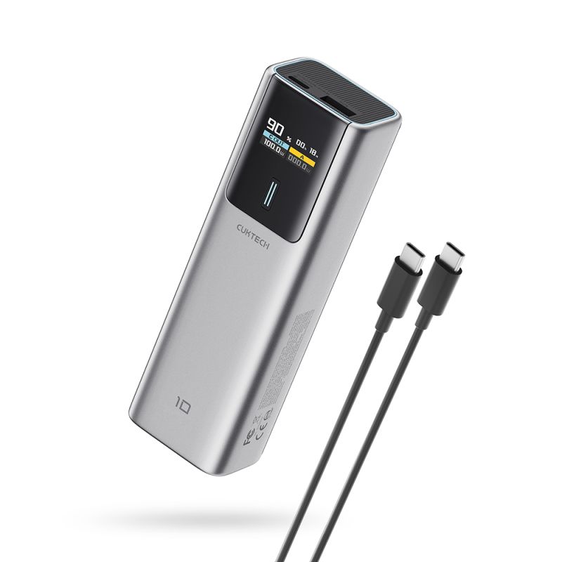 Power Bank USB-C + USB, 150W, 10000mAh - Cuktech PB100P (CKPB100PGLBK) - Gray