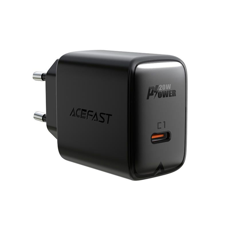 Incarcator pentru Priza, Type-C, PD20W, QC 3.0, Fast Charging - Acefast (A1) - Black