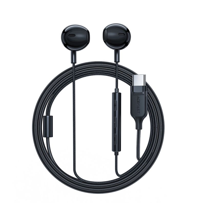 Casti Flexibile cu Fir, Half-in-ear, USB-C, 1.2m - Acefast (L2) - Black
