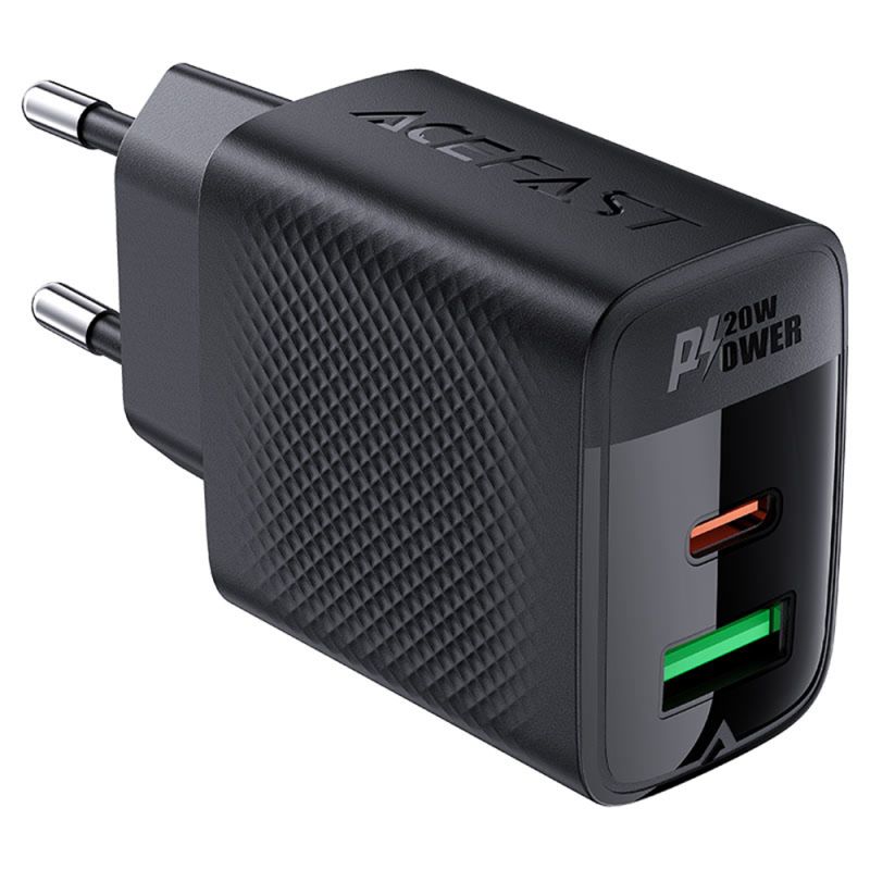 Incarcator pentru Priza, USB, Type-C, PD20W, 5V/3A, Fast Charging - Acefast (A78) - Black
