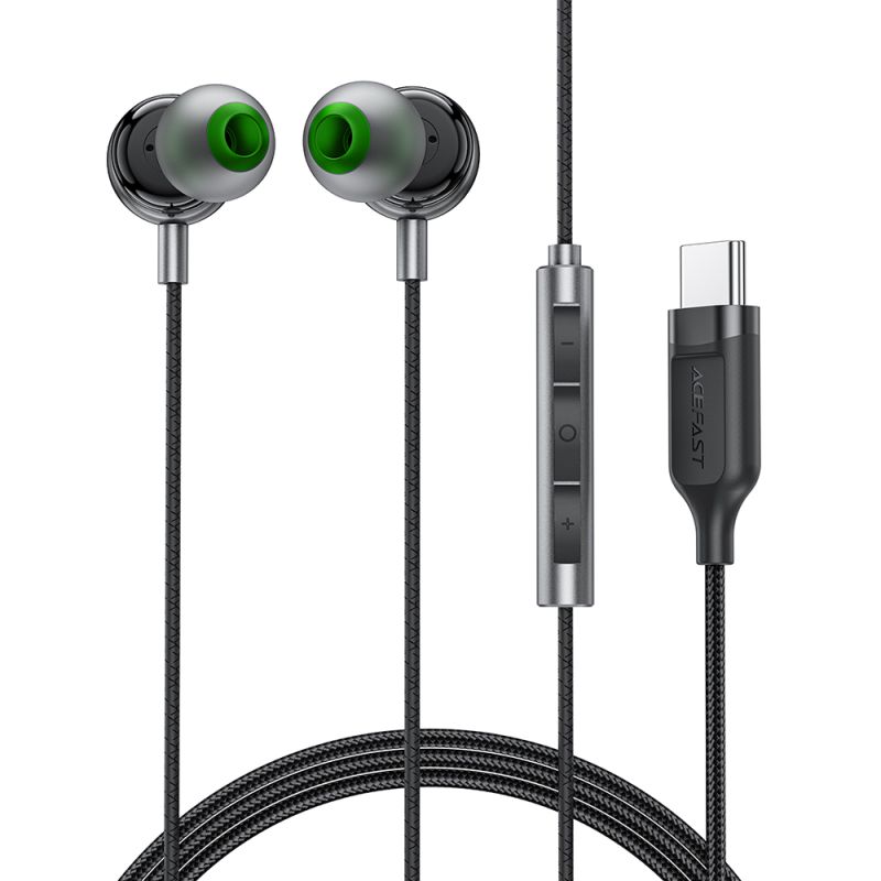 Casti cu microfon, in-ear, Type-C, 1.2m - Acefast (L5) - Black