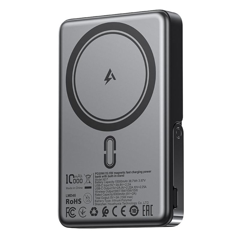 Baterie Externa, Magnetica, 22.5W, 10000mAh, Indicator LED, Stand - Acefast (M17-10000) - Black