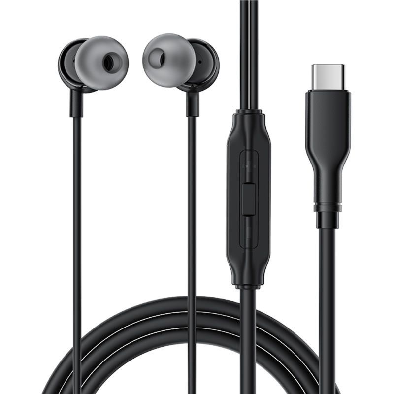 Casti Flexibile cu Fir, In-ear, USB-C, 1.2m - Acefast (L8) - Black