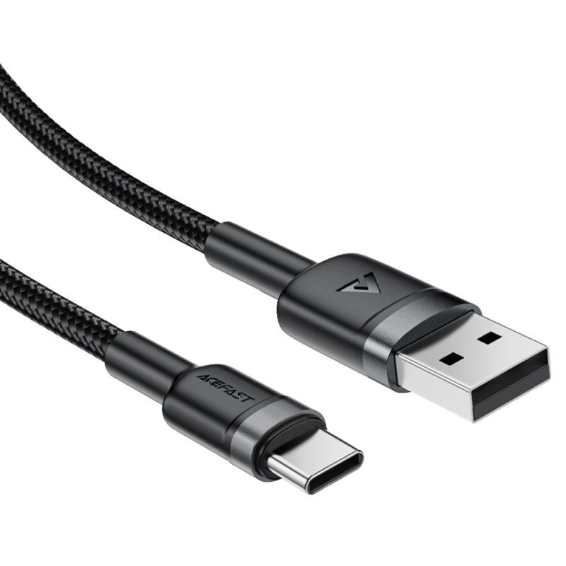 Cablu de Incarcare USB la Type-C, 3A, Fast Charge, 1.2m - Acefast (C22-04) - Black