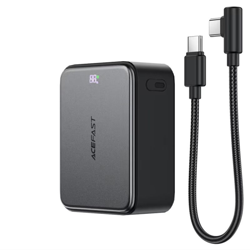 Baterie Externa, 2x USB-C, USB, 10000mAh, 22.5W, Afisaj LED, Cablu - Acefast (M28) - Black