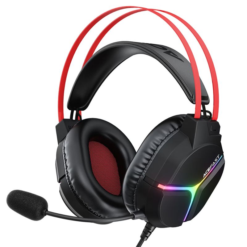 Casti cu Fir Hi-Fi, RGB, USB, 3.5mm - Acefast (H16) - Black