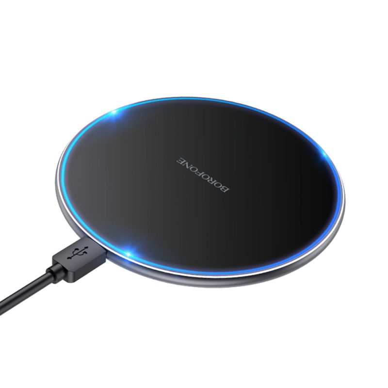 Incarcator fara Fir, 15W, Fast Charging + Cablu Type-C - Borofone Pro (BQ3) - Black