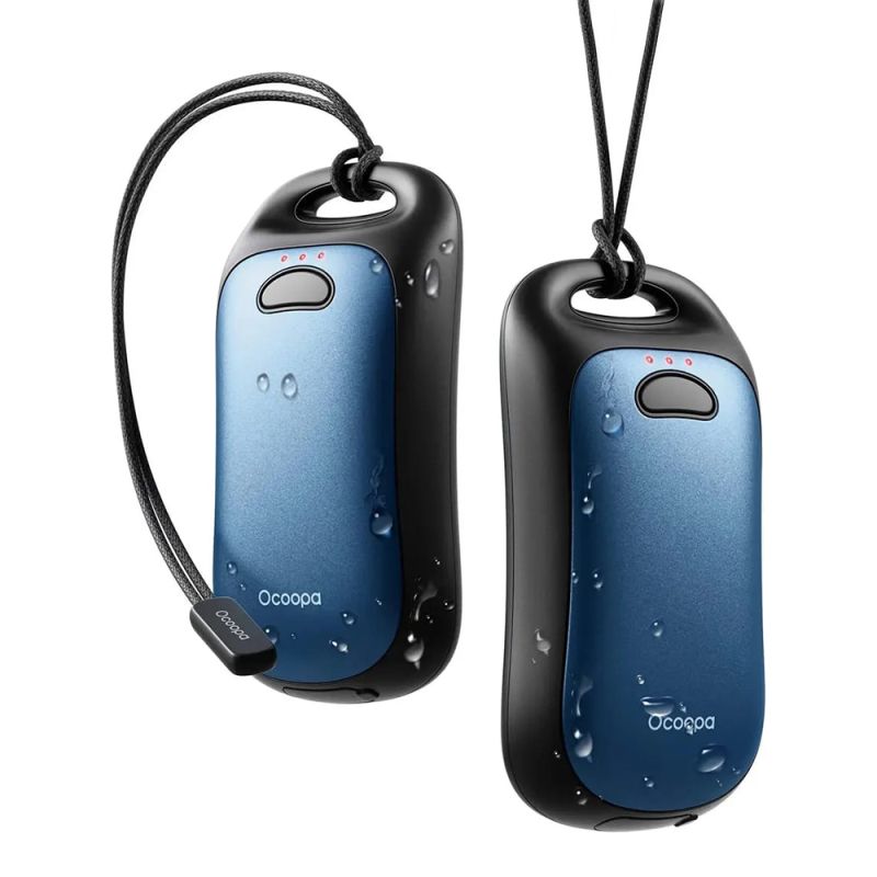 Incalzitoare de Maini, Type-C, IP45, Magnetic, with Strap, 2x 3000mAh - Ocoopa (UT3061-LIGHT) - Light Blue