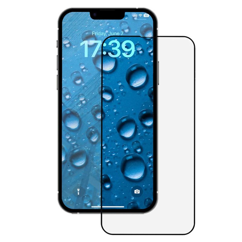 Folie pentru iPhone 14 - ANANK 2.5D Reinforced Edge Screen Protector - Black