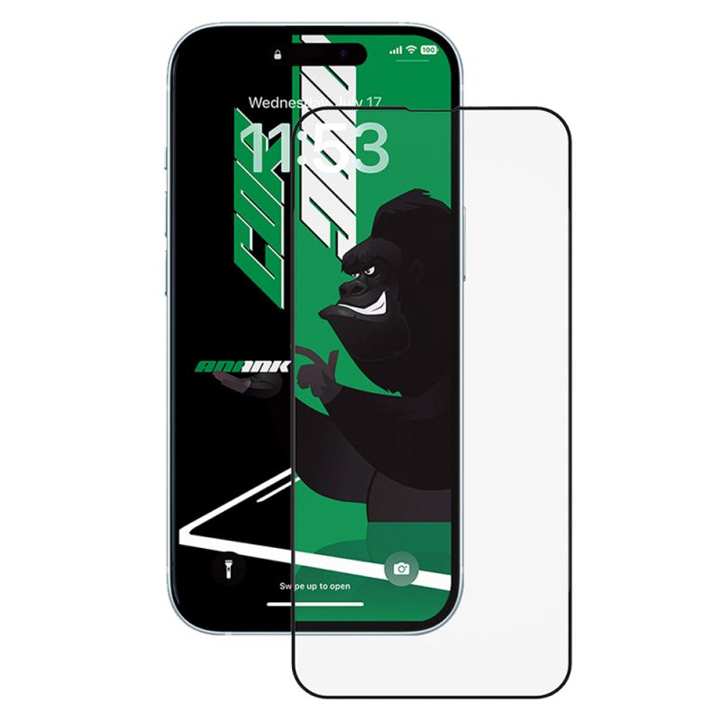 Folie pentru iPhone 15 Pro Max - ANANK 2.5D CG Glass Screen Protector - Black
