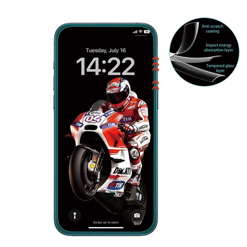 Folie pentru iPhone 17 - ANANK 3D Anti-crack 5X Reinforced Screen Protector - Black