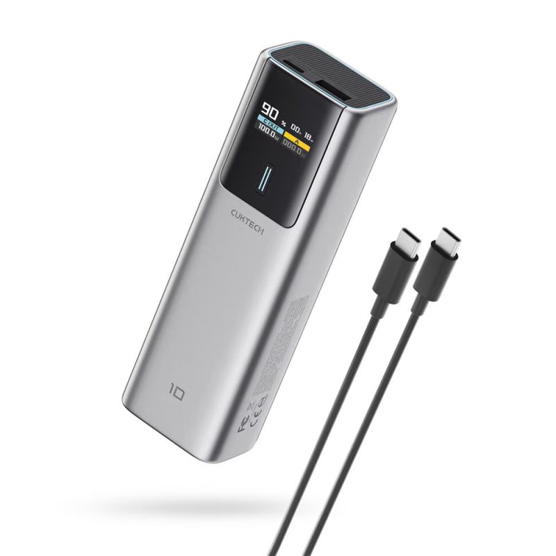 Power Bank USB-C + USB, 120W, 15000mAh - Cuktech PB150P (CKPB150POSGR) - Gray
