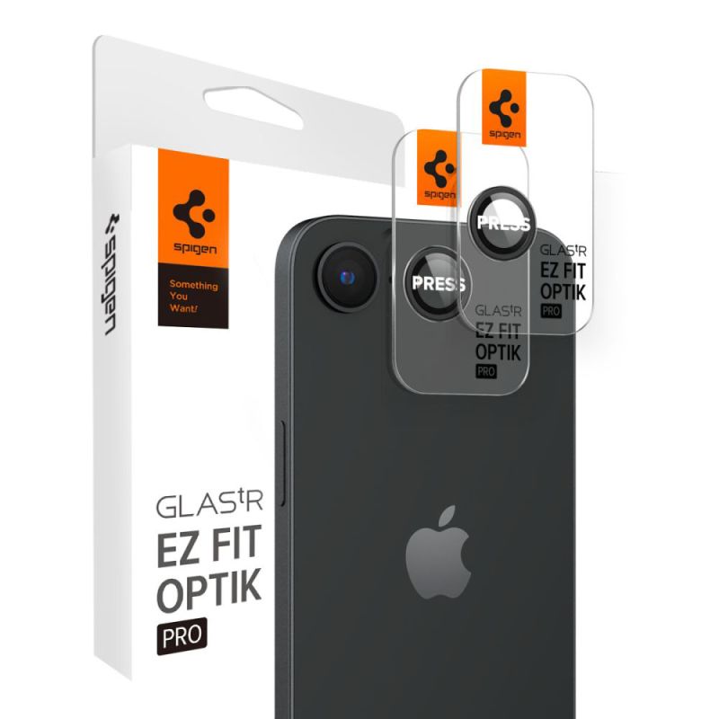 Folie Camera pentru iPhone 16e / iPhone 17e (set 2) - Spigen Glas.tR Optik EZ Fit Pro (AGL09279) - Black