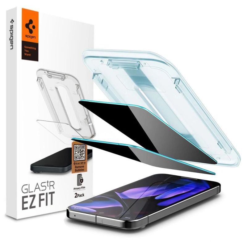 Folie pentru Google Pixel 9 Pro XL (set 2) - Spigen Glas.tR EZ FIT (AGL09313) - Privacy