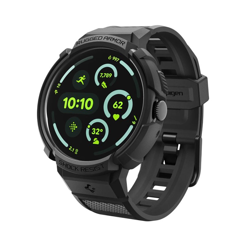 Husa pentru Google Pixel Watch 5 / Watch 4 41mm + Curea - Spigen Rugged Armor Pro (ACS09484) - Black