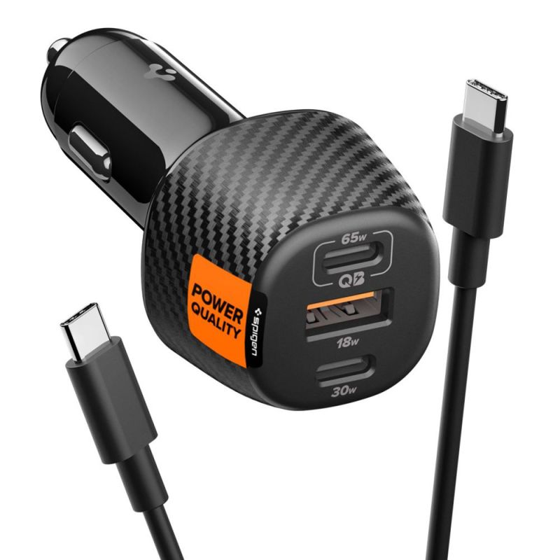 Incarcator pentru Masina USB, 2x Type-C, Fast Charging, Quantum Boost, 113W - Spigen Essential EV1133 (ACP09543) - Black