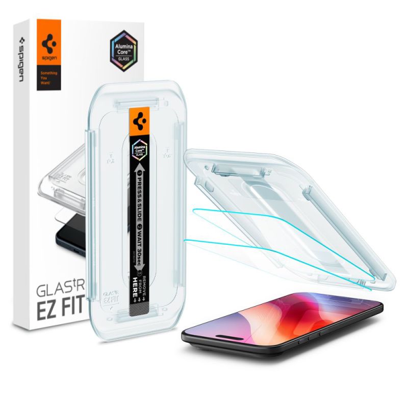 Folie pentru iPhone 17 Air (set 2) - Spigen Glas.tR EZ FIT (AGL09861) - Clear